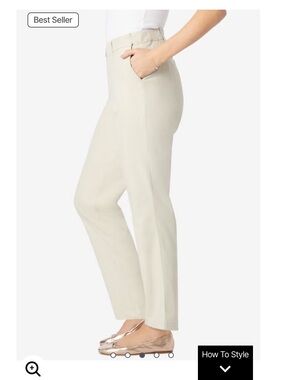 FREE if bundled; WomanWithin Chinos AdjustableWaist Straight Leg Size 24W Petite